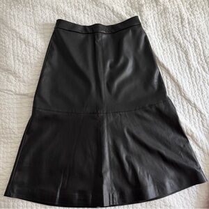 RW&CO. Black Leather A-Line Skirt